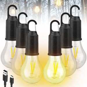 Lampe De Camping Rechargeable-3 Modes D'&eacute;clairage-Ampoule Rechargeable Avec Batterie-Charge Usb-Mini Lanterne De Camping-Luminosit&eacute; R&eacute;glable-Lumi&egrave;re De Camping D'ext&eacute;rieur (5) - Neuf