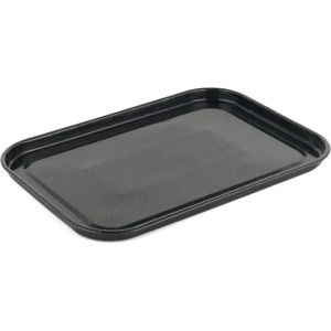 LORANKA-&reg; CW11441 Romano Vitreous Enamel Plaque de Cuisson, 40 cm, Plaque &agrave; P&acirc;tisserie Rectangulaire, Plat &agrave; Four en Acier &Eacute;mail Vitrifi&eacute;, Passe au four jusqu'&agrave; 230&deg;C/Thermostat 8, Noir - Neuf