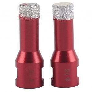 Lot de 2 forets diamantes pour scie cloche, filetage femelle M14, accessoires pour meuleuse d'angle, pour carrelage en ceramique, 16 mm - Neuf
