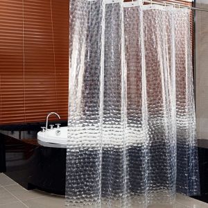 Rideau de douche, cube d'eau transparent 3D, lavable à l'eau, anti-moisissure, avec 12 ?illets et crochets en plastique, pour douche ou bain (180 x 180 cm) - Neuf