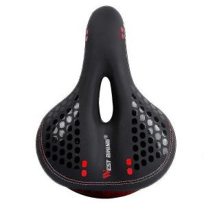 Coussin De Vélo Confort Pour Enfants Avec Feux Arrière Étanches ¿ Selle De Vélo Rembourrée Pour Les Longs Trajets, Design Respirant, Couleur Rouge - Neuf