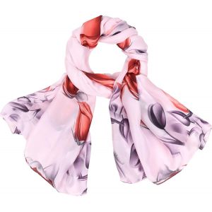 Cheng-Foulard Femme Foulards En Soie Satin Foulard Imprimé Echarpe Foulard Leopard Wraps Foulard Satin Joli Foulard Fleur Châle Long Foulard - Neuf