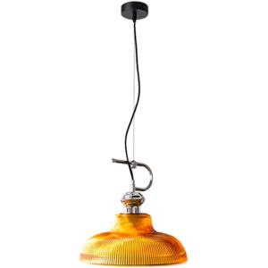 Ulteronixshop-Suspension Industrielle Vintage En Verre Avec C&acirc;ble R&eacute;glable Et Bras M&eacute;tallique En Crochet Pour Ampoule E27, Luminaire Pour &Icirc;lot De Cuisine, Salle &Agrave; Manger, Bar Et Caf&eacute; (Ambre) - Neuf