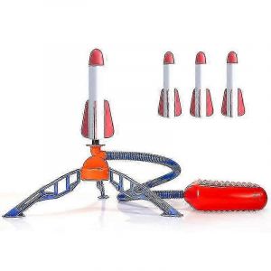 Jouets De Fusée 3 Fusées Et Lance-Roquettes À Pompe À Pied Pour Enfants, Fusée De Saut Aérodynamique, Jouets D'extérieur Pour Garçons Et Filles - Neuf