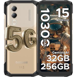 DOOGEE Blade 20 Turbo Incassable 5G Android 15 10300mAh 33W 32 Go + 256 Go / 2 To 50MP 6.6'' Triple Slot/IP68/NFC/GPS - Or - Neuf
