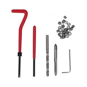 Kit de r&eacute;paration de filetage 30 pi&egrave;ces M5x0,8,outil d'installation de filetage m&eacute;tallique pour perceuse rouge - Neuf