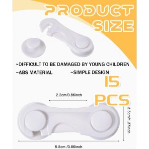 Paquet De 15 Serrures D'armoire De S&eacute;curit&eacute; Pour B&eacute;b&eacute;,Serrures Pour Enfants Pour B&eacute;b&eacute;s,Serrures De Tiroir Pour Meubles,Cuisine,Serrures D'armoire Pour B&eacute;b&eacute; Avec Colle,Aucun Per&ccedil;age Requis - Neuf