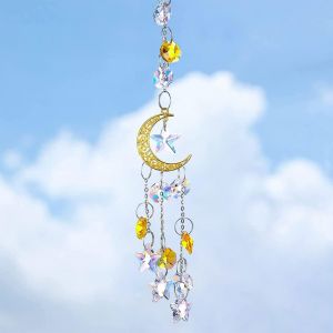 Mevronisshop-Attrape-Soleil, Lune Suncatcher Pendentif En Cristal, Ornement Suspendu De Fen&ecirc;tre, Pendentifs En Verre De Couleur Archiris Boule De Prisme Pour Maison Bureau Jardin Deko - Neuf