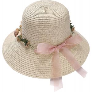 Femmes Bohème Chapeau De Paille Pliable Chapeau De Soleil Chapeau De Plage Large Bord Arc Chapeau D'été Pour Les Vacances De Voyage Et La Plage.[Z1612] - Neuf