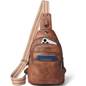 nzqaf-Sac bandoulière Femme Homme Petit Sac de Poitrine pour Femme PU Cuir Bum Bag Sac poitrine Avec Bandoulière Réglable Fanny Pack Sac de téléphone Beige - Neuf