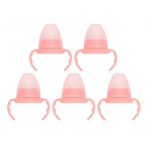 Lot De 5 Bouchons De Rechange En Pp Pour Biberons A Col Large, Rose - Neuf
