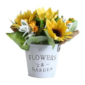HJLIAN Tournesol artificiel en pot, fausse fleur en pot pour decoration de bureau ou de maison - Neuf