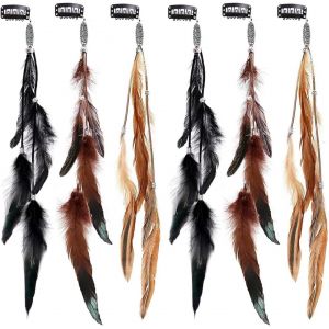 Shiliu-6 Pièces Pinces À Cheveux Plumes Set, Plume Accessoires Cheveux, Accessoires Pour Cheveux En Plumes, Boho Hippie Plume, Conv[ - Neuf