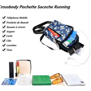 TZF-Petit Sac T&eacute;l&eacute;phone Portable Femme,Sac de t&eacute;l&eacute;phone Portable,Bandouli&egrave;re Portefeuille Poche,Crossbody Pochette Sacoche Running - Neuf