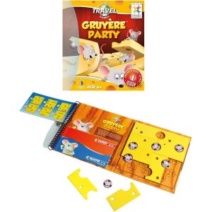 PLAY-Gruy&egrave;re Party-Jeu De Voyage Magn&eacute;tique-Placez Les Tranches De Fromage Autour Des T&ecirc;tes De Souris-48 D&eacute;fis-1 Joueur-A Partir De 6 Ans - Neuf