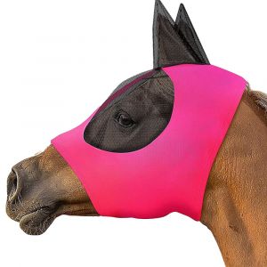 Masque Anti-Mouches Pour Chevaux Avec Couvre-Oreilles - Maille Respirante, Tissu Extensible, Taille Unique - Neuf