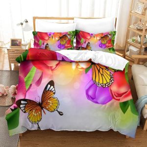 Housse De Couette Motif Imprim&iquest;&iquest; Butterfly D ,En Parure De Lit Avec Housse De Couette Et Taies D'oreiller,Fermeture &iquest;&iquest;Clair,Doux Microfibre Hypoallerg&iquest;&iquest;Niquesingle&pound;&iquest;Xcm&pound;&copy; - Neuf