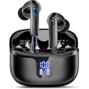 KALANKA-Ecouteurs Bluetooth sans Fil, 2024 &Eacute;couteurs Bluetooth 5.3 HiFi St&eacute;r&eacute;o 4 ENC Appel R&eacute;duction Antibruit Mic &Eacute;couteur sans Fil 40H Casque Bluetooth avec &Eacute;cran LED, &Eacute;tanche IP7 Contr&ocirc;le Tactile, - Neuf