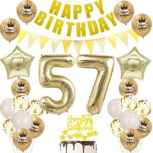 ChicSlick-57 Anniversaire Homme Femme Décoration Ballon 57.Anniversaire Or Décoration Anniversaire 57 Ans Homme Ballons Cake Topper Or Pour 57 Anniversaire Homme Fête Décoration 57 Anniversa[X859] - Neuf