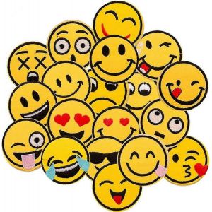 Broderie Patch 26 Pcs Emoji-expression Coudre Thermocollant Patchs Enfants Thermocollant Pour Vêtements T-shirt Jeans Veste Sac Bricolage - Neuf