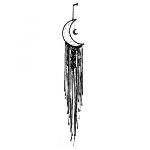 Moon Star Dream Catcher Decor,Attrape-rêves tissé en macramé avec lumière,Décoration murale Bohème - Neuf