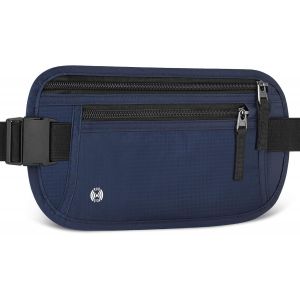 KALANKA-Sac Banane de Voyage avec RFID Blocage, Sac Banane de Antivol Ultra Fin pour Homme Femme, Ceinture de Voyage de Sécurité Invisible Réglable pour Telephone, Passeport, Espèces, Carte de Crédit - Neuf