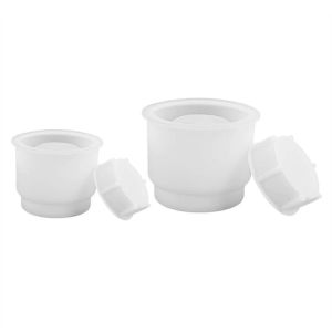 Moule En Silicone Pot,Moule En R&eacute;sine De Pot Avec Couvercles,2 Ensembles De Moule De Pot De Bougie De Diff&eacute;rentes Tailles,&Eacute;poxy Re - Neuf