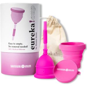 Kalanka-Eureka! Cup | Pack Tasse Menstruelle Eureka! Coupe + St&eacute;rilisateur Taille Xl | 100% Silicone M&eacute;dical | La Seule Tasse Menstruelle Que Vous Pouvez Vider Sans La Retirer - Neuf