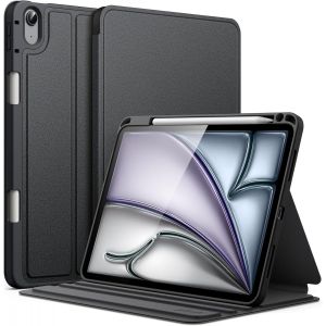 LORANKA-Coque pour iPad Air 11 Pouces M3/M2 (2025/2024), iPad Air 5/4 (2022/2020 5&iquest;/4&iquest; 10,9 Pouces) avec Porte-Stylet, &Eacute;tui Housse Fine Folio Support, Multi-Angle Affichage (Noir) - Neuf