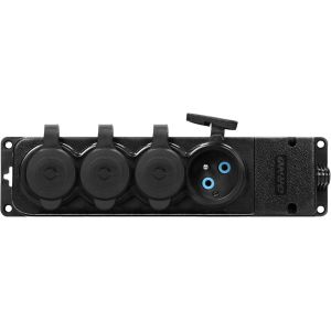 Waterproof Outdoor Power Strip Moisture and Shock Resistant Divider Divider IP44 16A 230V AC Fireproof Rubber (4 Sockets) - Neuf