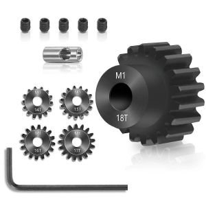 Jeu d'engrenages de pignon 5PCS,14T 15T 16T 17T 18T M1 Pignon en acier tremp&eacute; en m&eacute;tal Fit 5mm RC Arbre de moteur - Neuf