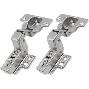 95 Degr&eacute; Rentrant 40mm Soft Close Fortes Charnieres avec Amortisseur Hydraulique pour Porte Lourd et &Eacute;paisse Fermeture Automatique Charni&egrave;re pour Armoires de Porte Cuisine Lot de 2 - Neuf