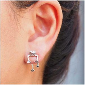 Grenouille Oreille Veste Boucle D'oreille Argent Grenouille Boucles D'oreilles Grenouilles Veste Boucles D'oreilles Minuscule Mignon Animal Boucles D'oreilles Bijoux Pour Femmes Filles - Neuf