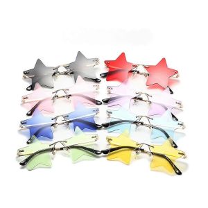 Lunettes De Soleil En Forme D&iquest;&Eacute;toile Sans Monture Lunettes De Soleil De Personnalit&eacute; Pour Femmes / Hommes Lunettes De F&ecirc;te Pentagramme De Personnalit&eacute; -Gsla - Neuf