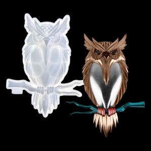 Moule R&eacute;sine 3d Hibou - Silicone Forme Grand Moule Epoxy Pour Moulage R&eacute;sine, Ornements Animaux, Figurines - Fabrication D&eacute;coration Murale, Salon, Jardin, Armoire - Neuf