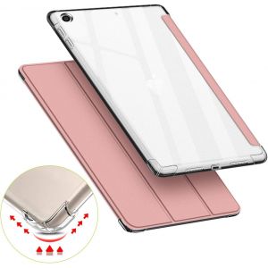 Kal-Coque Pour Ipad 10,2"" 2021 9ème Génération/2020/2019, Ipad 7e/8ème Gén Étui Arrière Souple Transparent Tpu, Housse Smart Cover Case Housse Résistant Veille/Réveil Automatique, Or Rose - Neuf