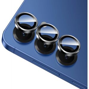 CAUC-Cam&eacute;ra Arri&egrave;re Protecteur pour Samsung Galaxy S25 Plus, Couverture Anneau Alliage Aluminium en Verre Tremp&eacute; 9H, Protection Individuelle, Noir, Protector Cam&eacute;ra pour Tout Coque - Neuf