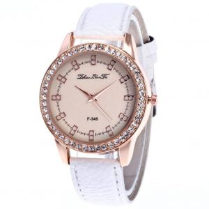 Zhoulianfa Mode Femmes M&eacute;tal Quartz Mouvement Montre Bande R&eacute;glable Filles Montre-Bracelet (Blanc) - Neuf