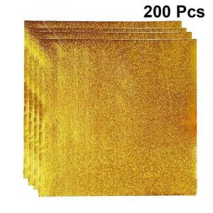 200pcs papier d'aluminium papier d'aluminium papier d'or papier d'emballage emballage peau d'orange pour l'emballage chocolat (doré) - Neuf
