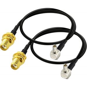 Câble SMA Femelle TS9 Mâle Antenne 4G LTE Adaptateur SMA à TS9 À Angle Droit Fiche Pigtail Câble RG174 30cm 2 pièces pour 2G 3G 4G LTE Antenne UMTS Mobile À Haut Débit - Neuf