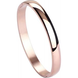 Kalsw-8mm Bracelet À Manchette Femme Homme Acier Inoxydable Jonc Bijoux Fantaisie Cadeau Fête - Neuf