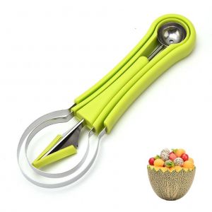 Melon Boule Cuillère Set en Acier Inoxydable Fruit Slicer avec des Graines Remover Pastèque Fraise et de la Pâte Séparateur - Neuf