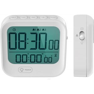 Sept-Petit R&eacute;veil Num&eacute;rique De Voyage &Agrave; Vibrations, Grand &Eacute;cran Magn&eacute;tique, Chronom&egrave;tre De Cuisine, Compte &Agrave; Rebours Pomodoro, R&eacute;tro&eacute;clairage, Puissant/Silencieux, Fonctionne Avec Des Piles Aaa, 12/2 - Neuf