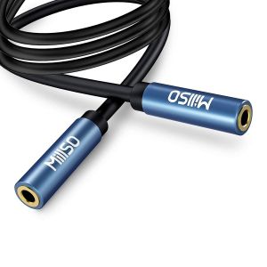 C&acirc;ble adaptateur auxiliaire TRS femelle vers femelle 3,5 mm st&eacute;r&eacute;o plaqu&eacute; or 0,3 cm pour &eacute;couteurs, st&eacute;r&eacute;o de voiture, syst&egrave;me audio st&eacute;r&eacute;o ou syst&egrave;me audio st&eacute;r&eacute;o HiFi &agrave; domicile &iquest; 1 m - Neuf