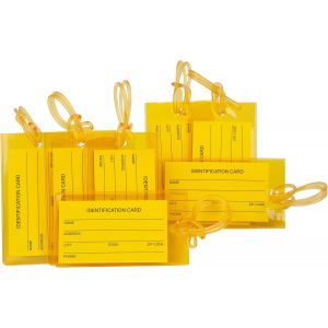 KALANKA-Lot de 7 Étiquettes de Bagages | Étiquettes pour Valises, Sacs à Dos, Sacs de Voyage, Sacs de Sport, Bagages Cabine et Plus | Flexibles & Couleurs Vives | Étiquettes de Voyage Orange - Neuf