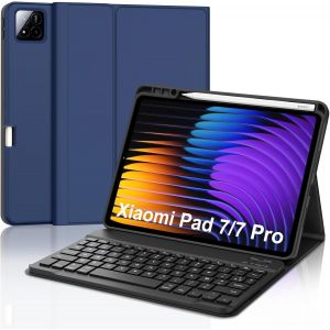 &Eacute;tui Clavier Xiaomi Pad 7/7 Pro 2025, Clavier Pour Xiaomi Pad 7 Pro 11.2 Pouces, Azerty Fran&ccedil;ais Clavier Bluetooth Magn&eacute;tique D&eacute;tachable Avec Fente Pour Stylo Pour Tablette Xiaomi Pad 7/7 Pro, Bleu - Neuf