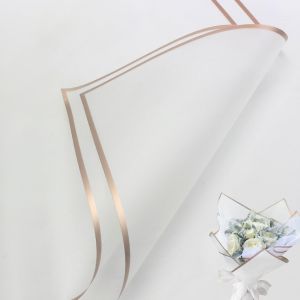 20 Feuilles De Papier D'emballage Bouquet De Fleurs, Papier D'emballage Fleuri Imperméable Pour Mariage Anniversaire Fête Décoration Cadeau Diy Arts Crafts 57 X 57cm (Blanc & Phnom Penh) - Neuf