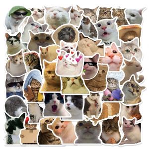 Lot De 50 Autocollants En Vinyle Motif Chat, Pour Ordinateur Portable, Voiture, Skateboard, Moto, Vélo, Bagages, Pare-Chocs - Neuf