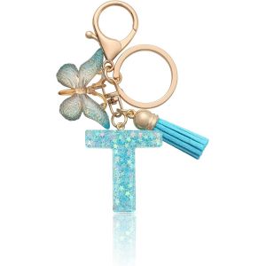 KAL-Porte-Clés Lettre Porte-Clés Fille Lettre Initiale Porte-Clés Pour Femmes Femmes, Bleu - Neuf