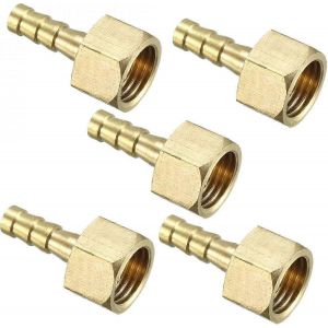 Raccord cannelé de tuyau en laiton barbelé 6mm barbelé G1 / 4 connecteur d'adaptateur de tuyau femelle 5pcs,2024 Ping - Neuf